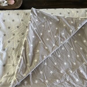 Pottery Barn Kids 100% Organic Cotton Reversible Stars Full Queen Duvet Cover